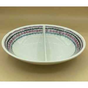 Vintage Peter Terris Bali Pattern Shenango China MCM Divided Bowl